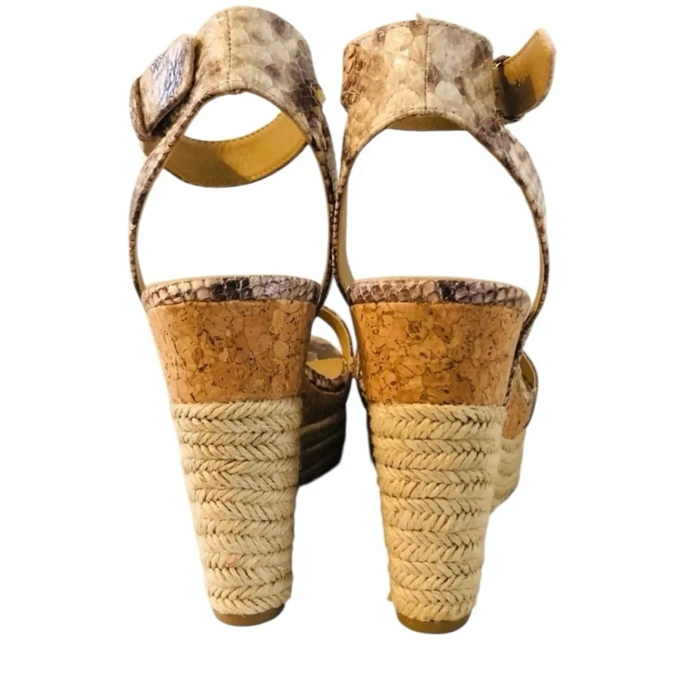 NEW ADRIENNE VITTADINI PLATFORM ESPADRILLE 10 Jute Wedge Snakeskin